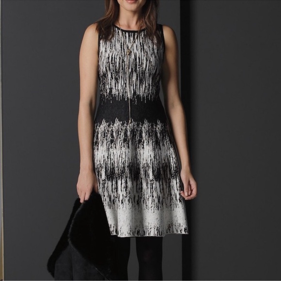 NIC+ZOE Dresses & Skirts - Nic + Zoe Women's XS Falling Lines Twirl Jacquard Knit Dress